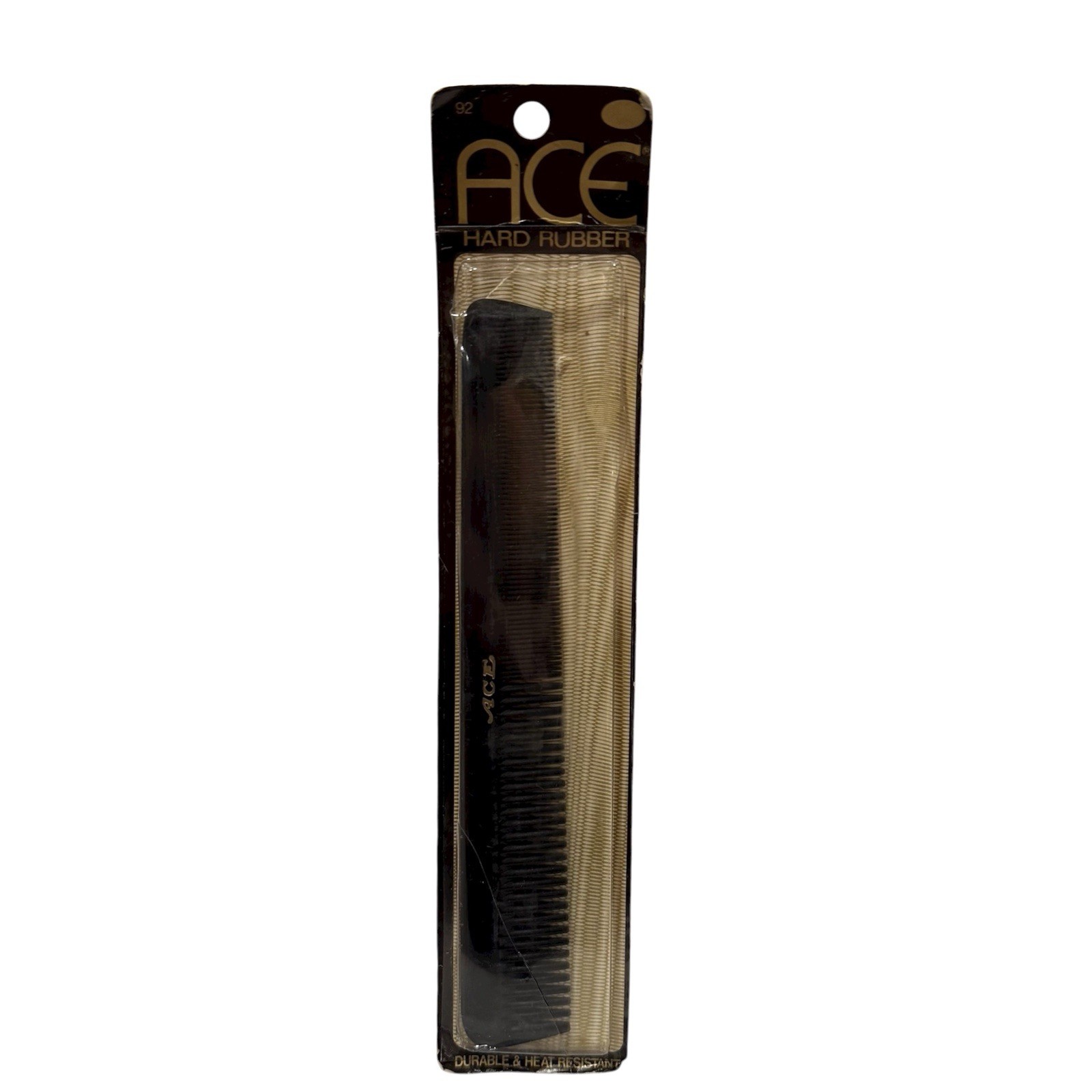 Vintage J.B. Williams Company Ace Hard Rubber Comb 92 Durable & Heat Resistant