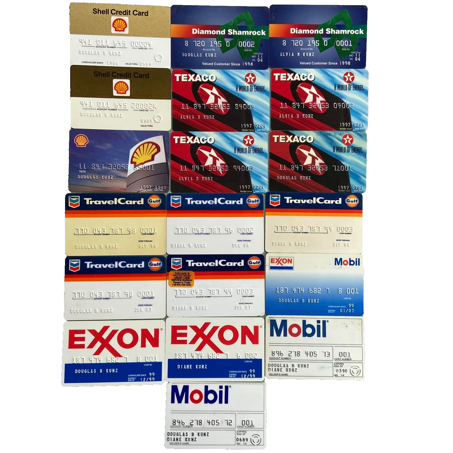 Expired Store Gas Card Shell Exxon Mobil Texaco Chevron Gulf Diamond Shamrock