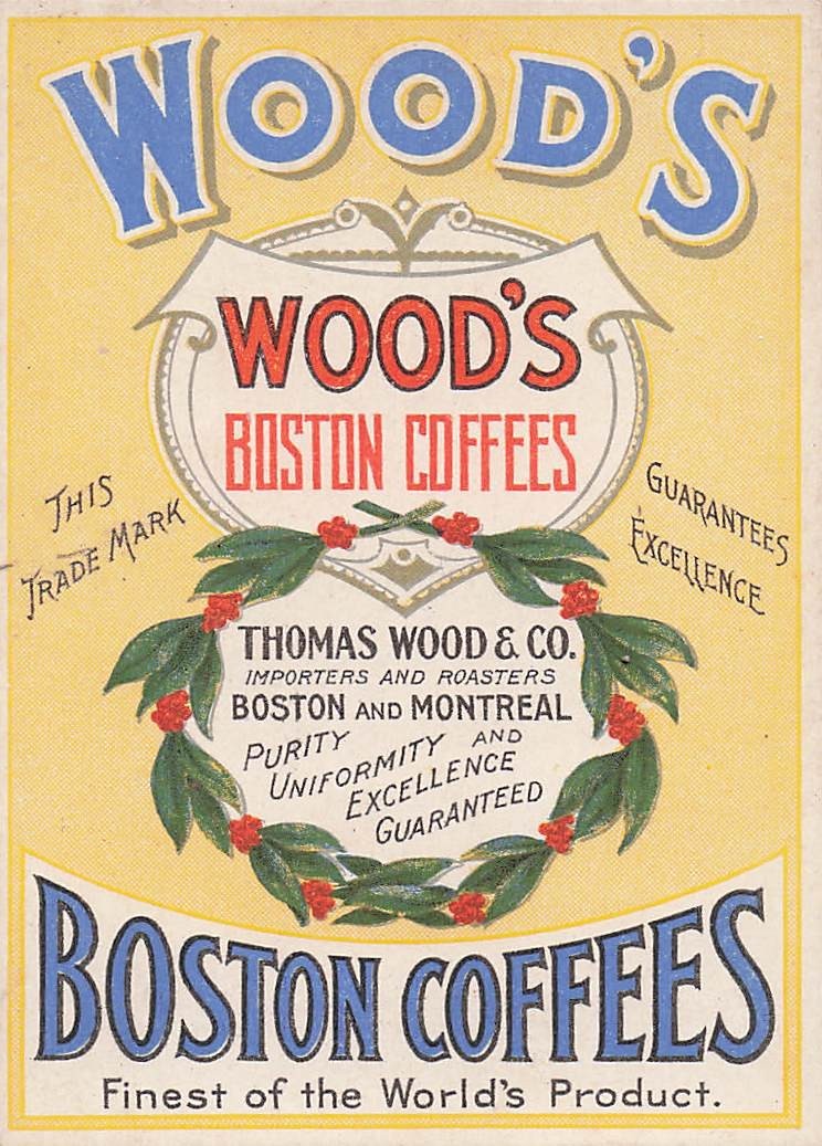 1880's Wood's Boston Coffees with Directions Victorian Trade Card Boston MA