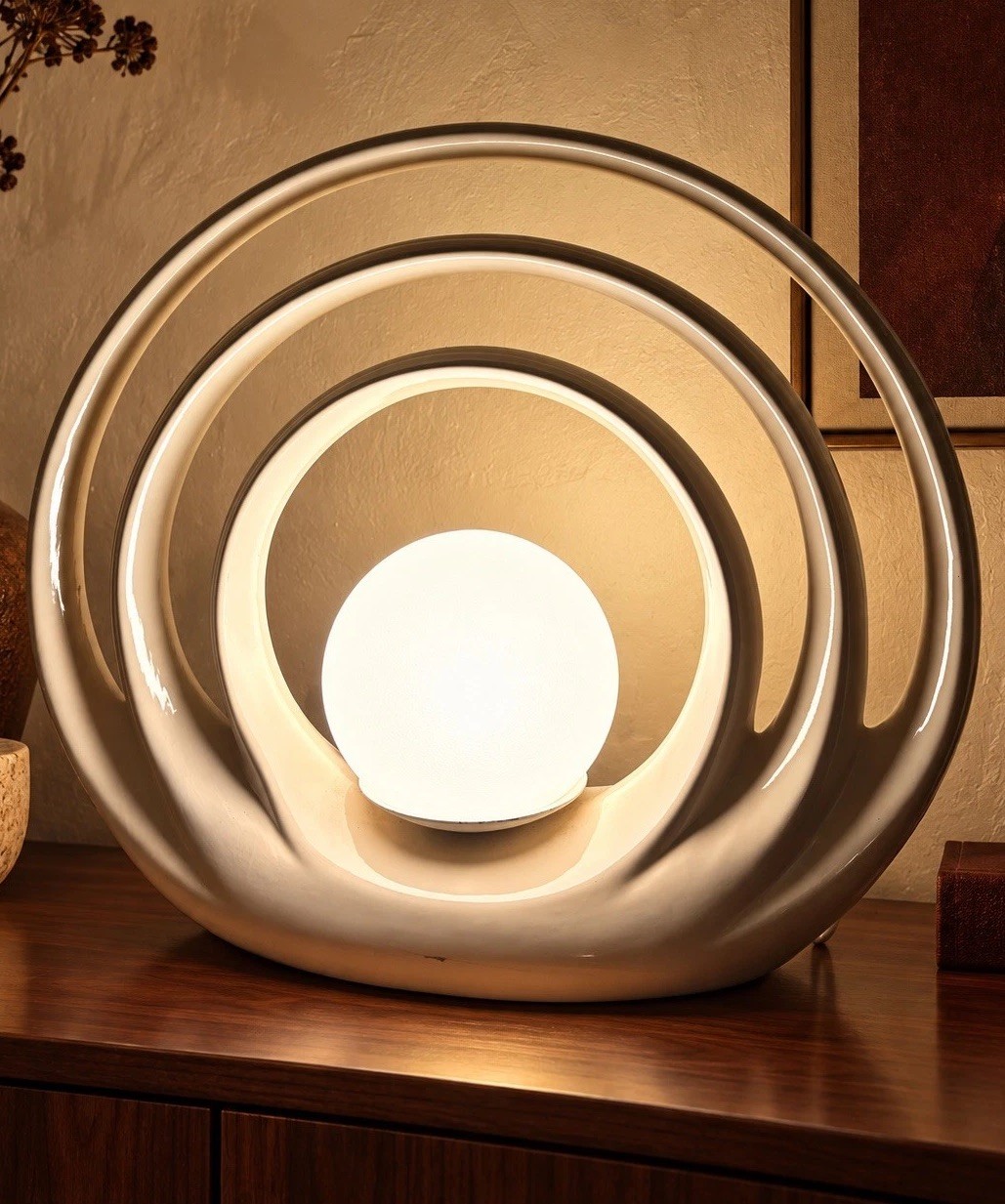 Rare Vintage Limelight Iconic Ceramic Halo Globe Lamp – 1970s/80s Postmodern