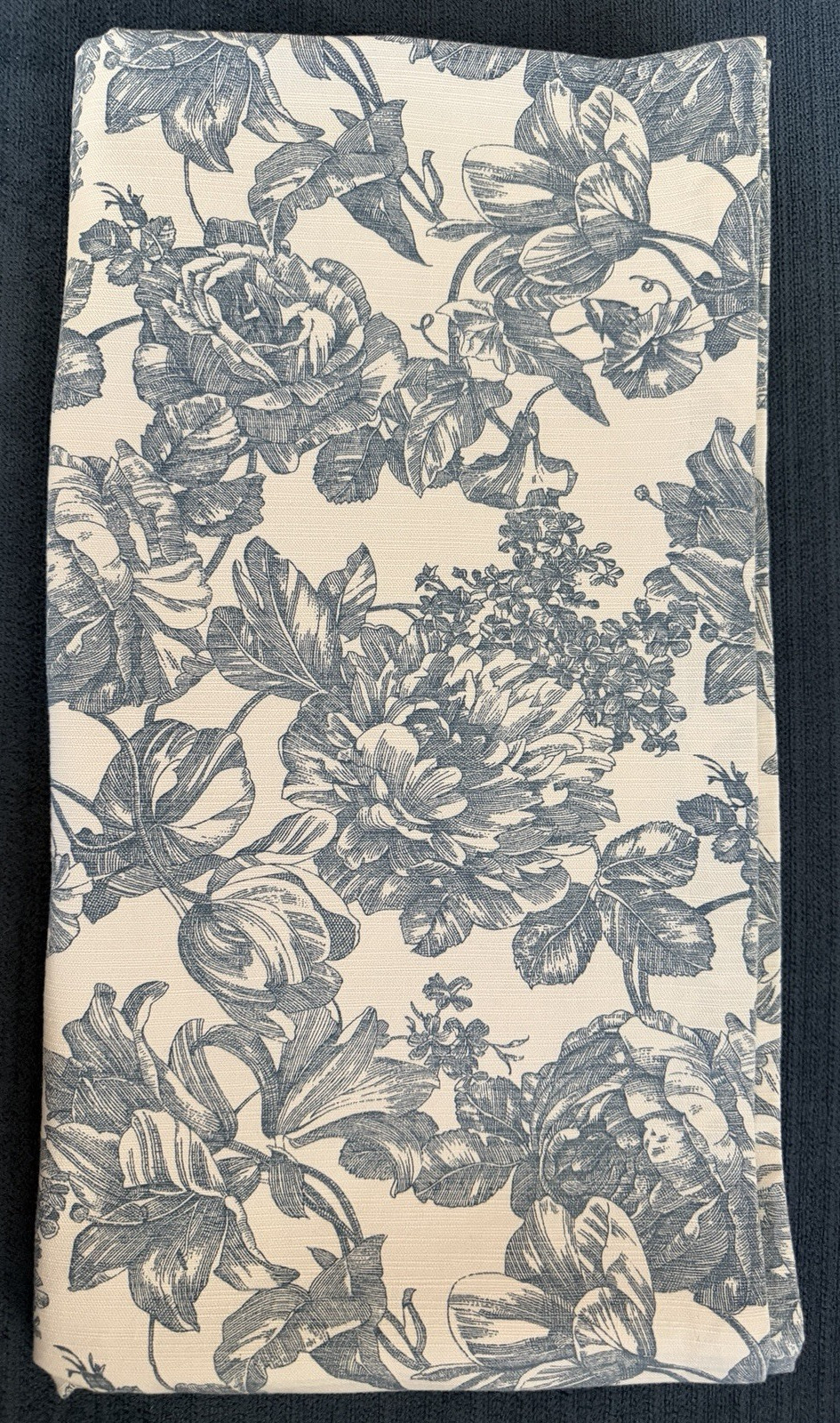 Vintage Waverly Garden Room Toile Blue Floral Curtain Panel 42 X 84 Single 1 PC
