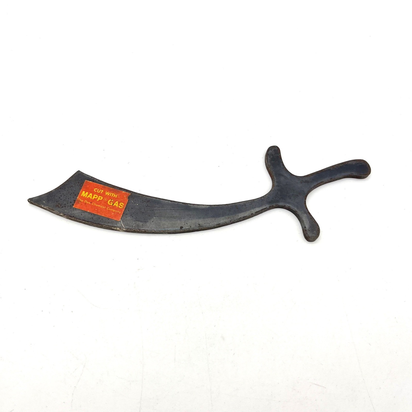Vintage Dow Chemical MAPP GAS Metal Scimitar Letter Opener Miniature Sword 7.5\