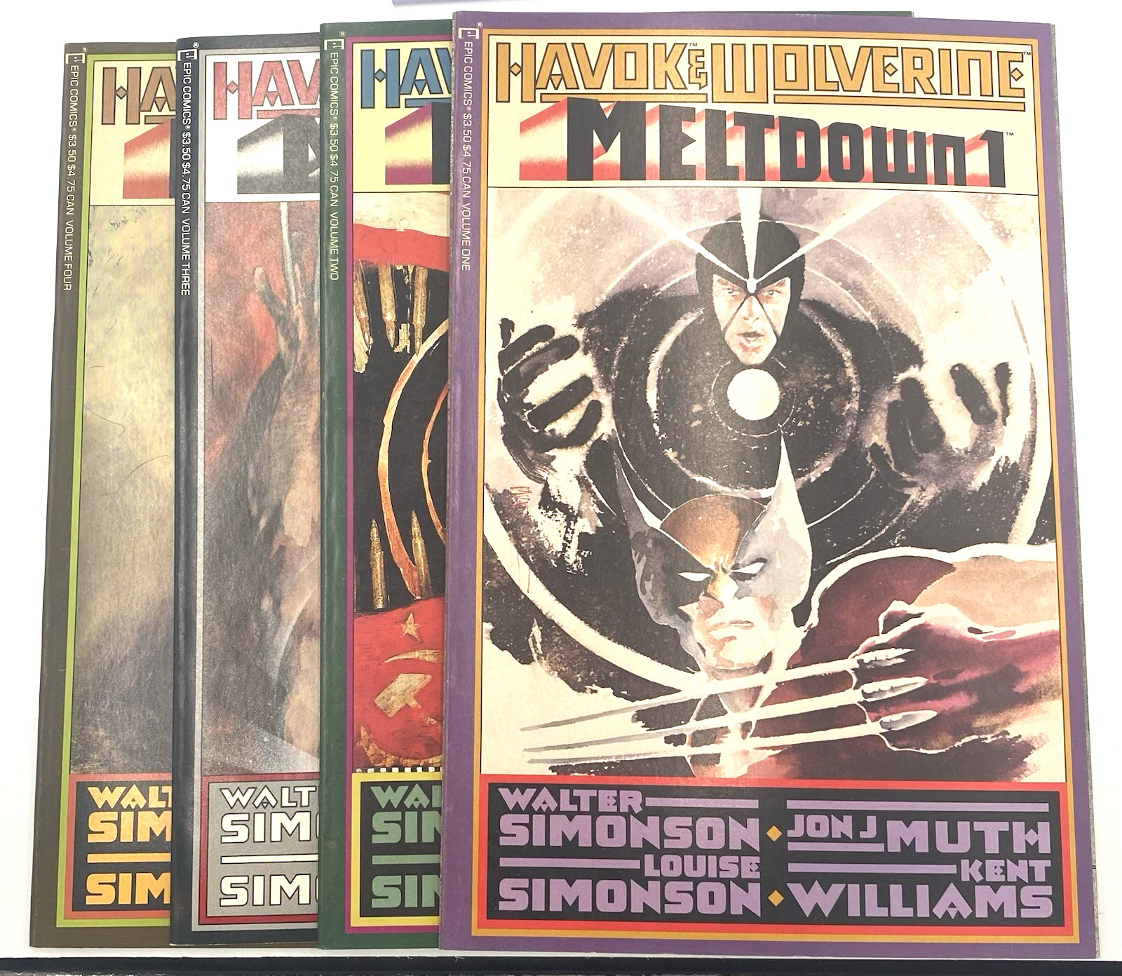 Havok and Wolverine: Meltdown Marvel Comics #1 2 3 4 Complete Series set 1989 NM