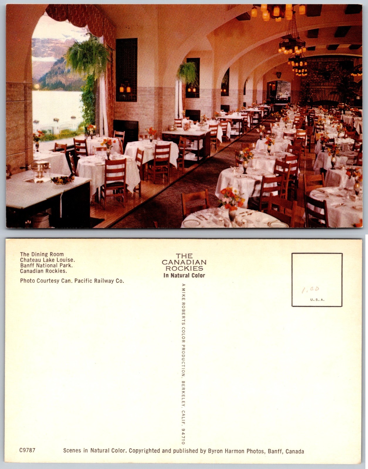 Chateau Lake Louise Dining Room Banff Canada Postcard