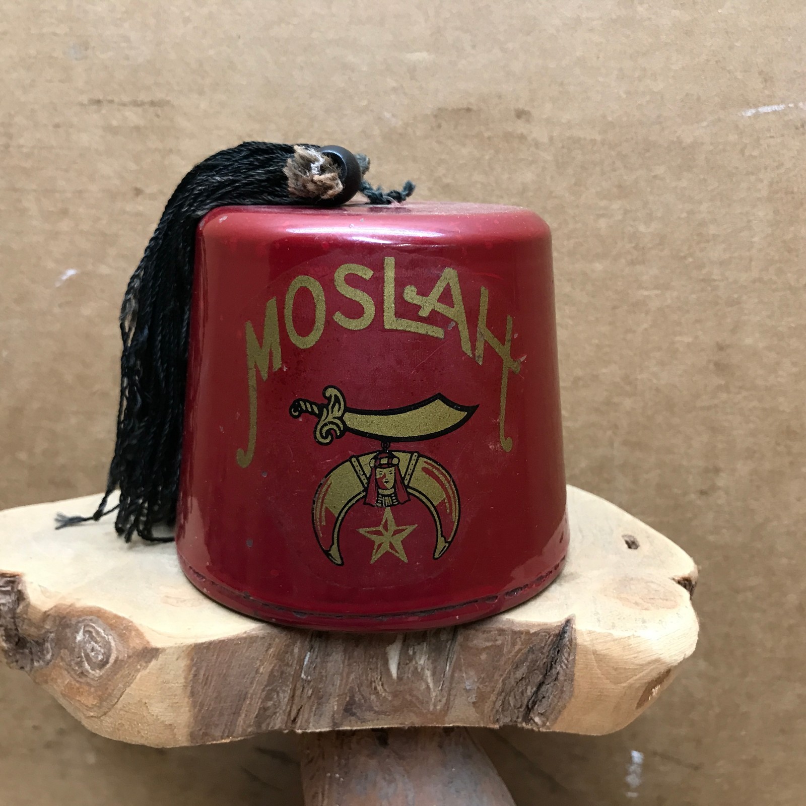 79 VINTAGE Metal Moslah Shriner Fez Hat Bank