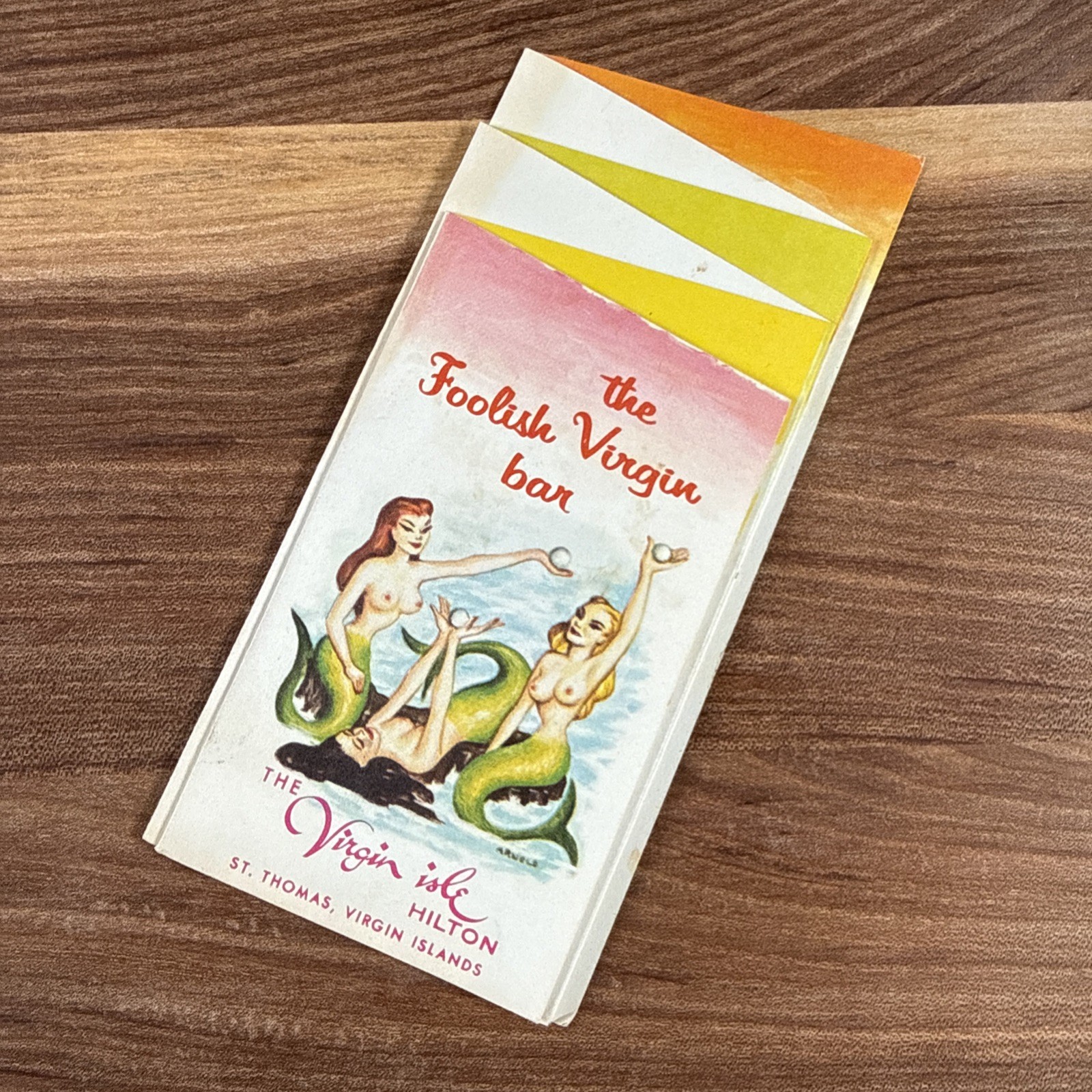 Foolish Virgin Bar 1960's Virgin Isle Hilton St Thomas Cocktail Drink Menu RARE