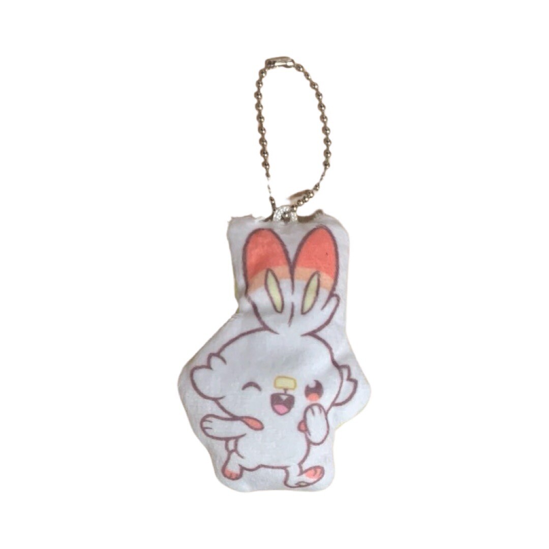 Scorbunny Pokemon Pokepiece Mini Cushion Mascot Capsule Toy Gashapon