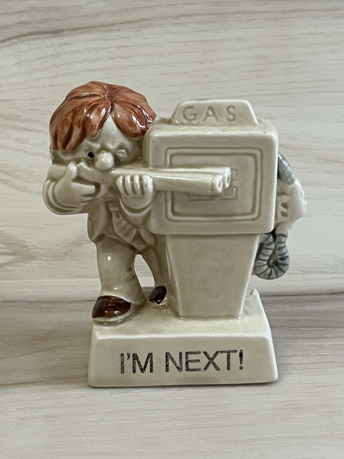 VHTF VTG 1979 ENESCO E-3518 I’m Next Shotgun Gas Pump Figurine 1970s Gas Crisis