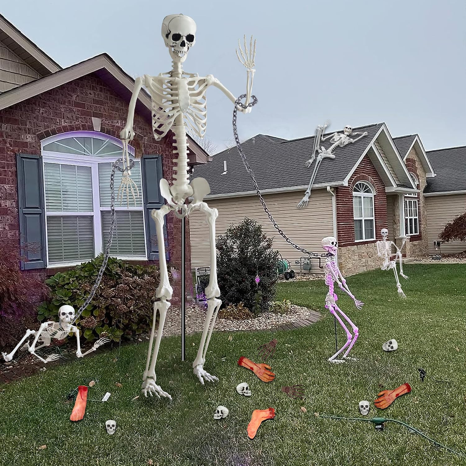 8 FT Giant Skeleton Halloween Skeleton for Halloween Outdoor Indoor Decorations