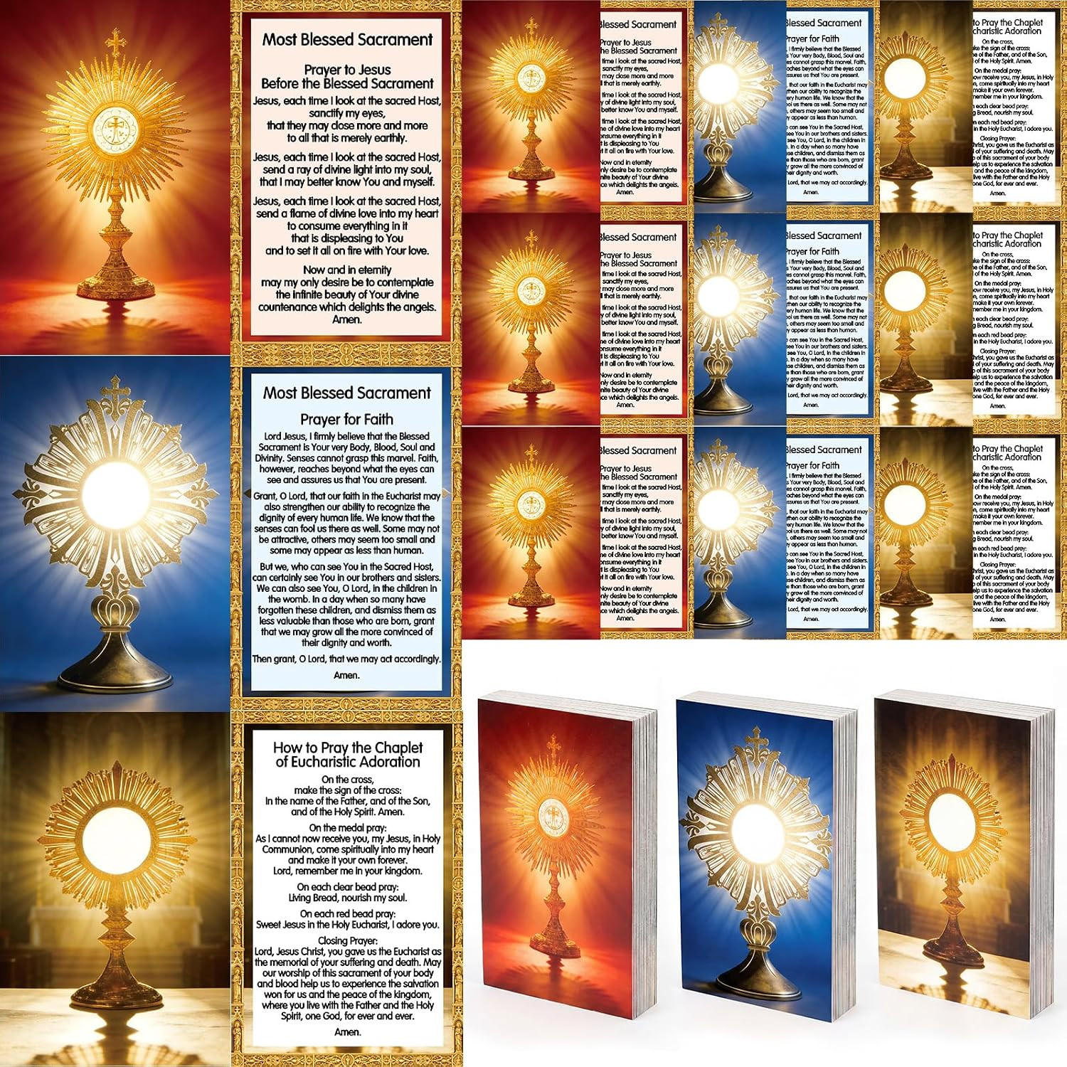 120 Pcs Adoration of The Blessed Sacrament Laminated Holy Card Catholic Prayer C 120 Pcs Adoration of The Blessed Sacrament Laminated Holy Card Catholic Prayer C