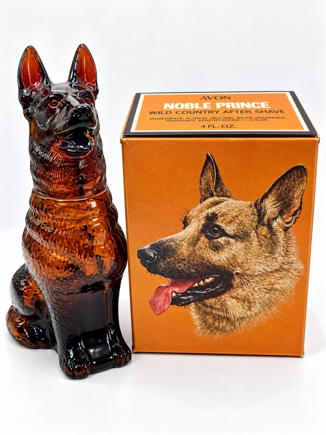 Vintage Avon Noble Prince wild country aftershave with box Rare dog empty 