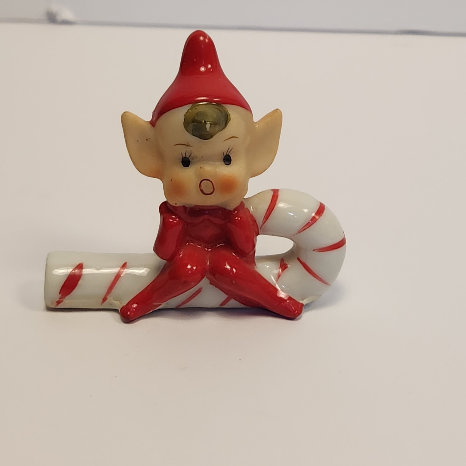 Vintage Japan Ceramic Pixie Elf Figurine Retro Christmas Holiday Decor
