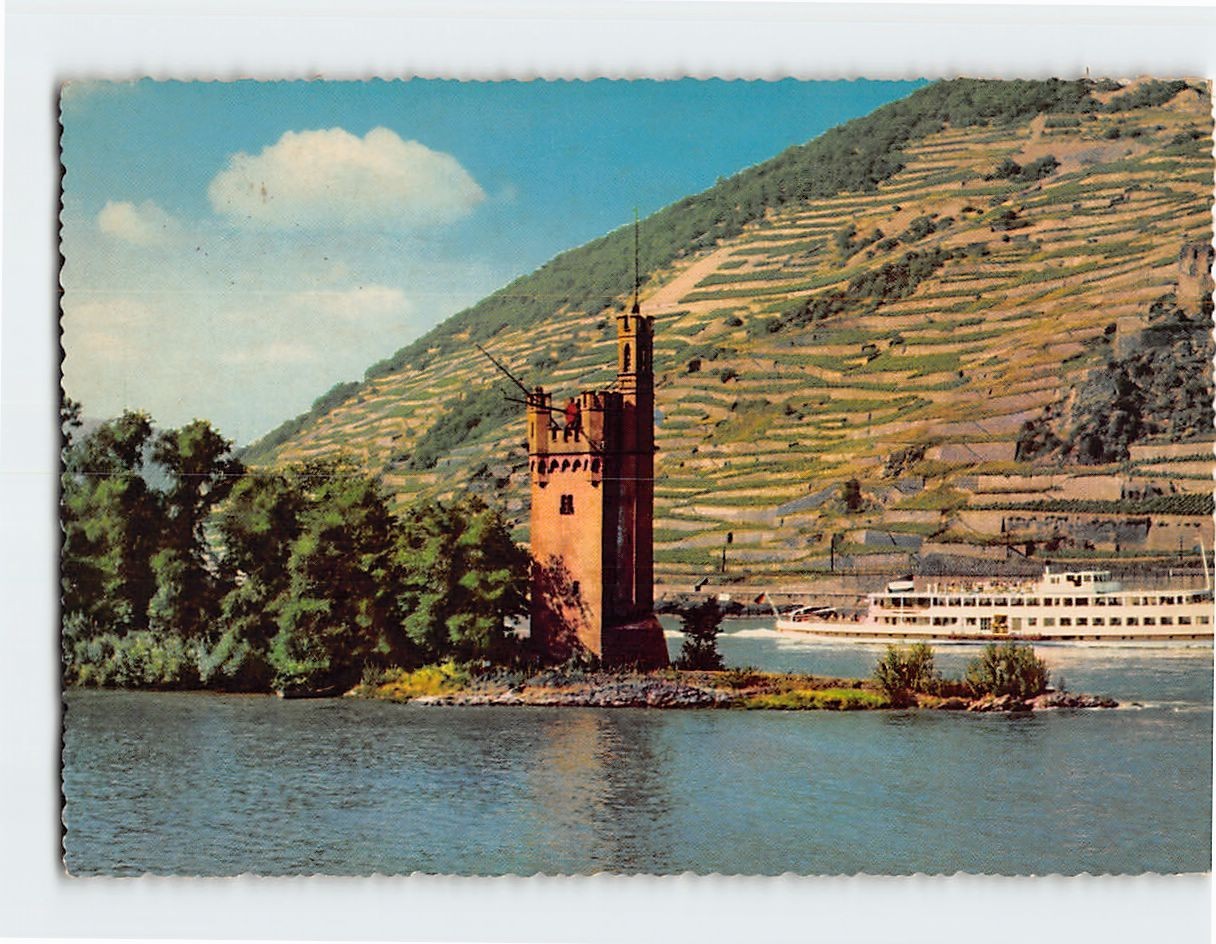 Postcard Binger Mäuseturm Bingen Germany