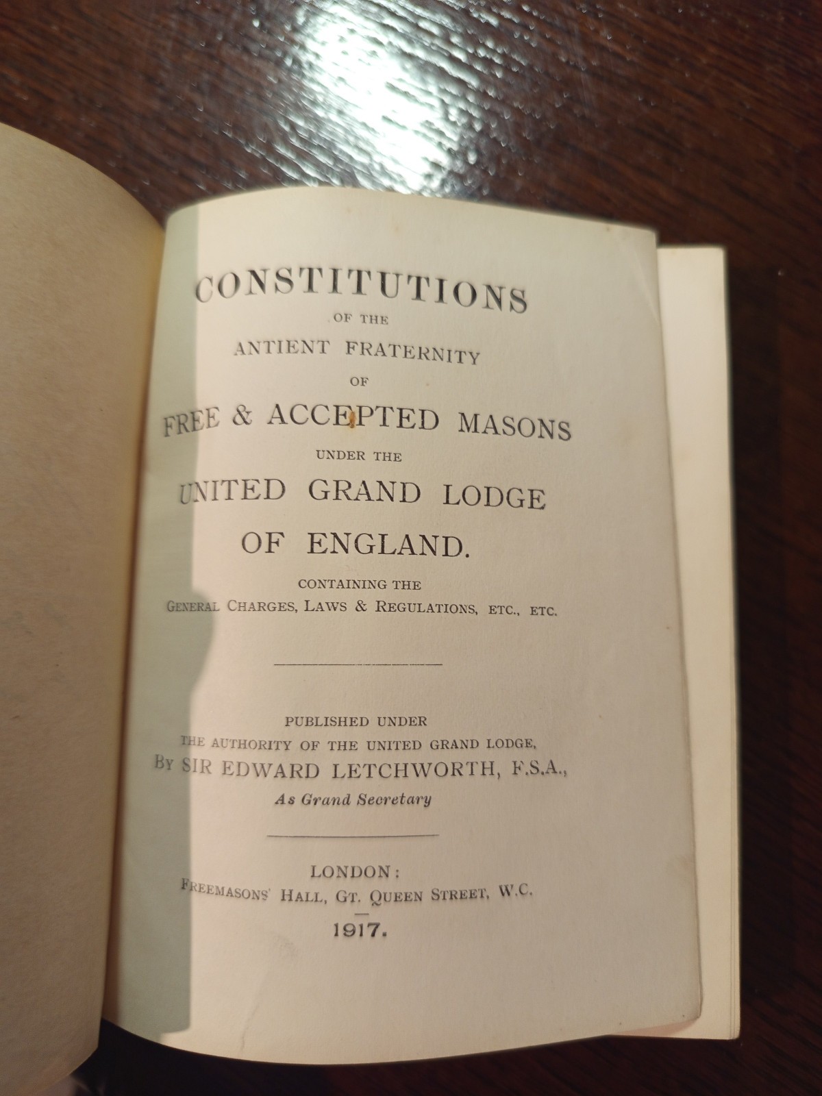 1917 Constitutions Ancient Fraternity Free Accepted Freemasonry masonic/574