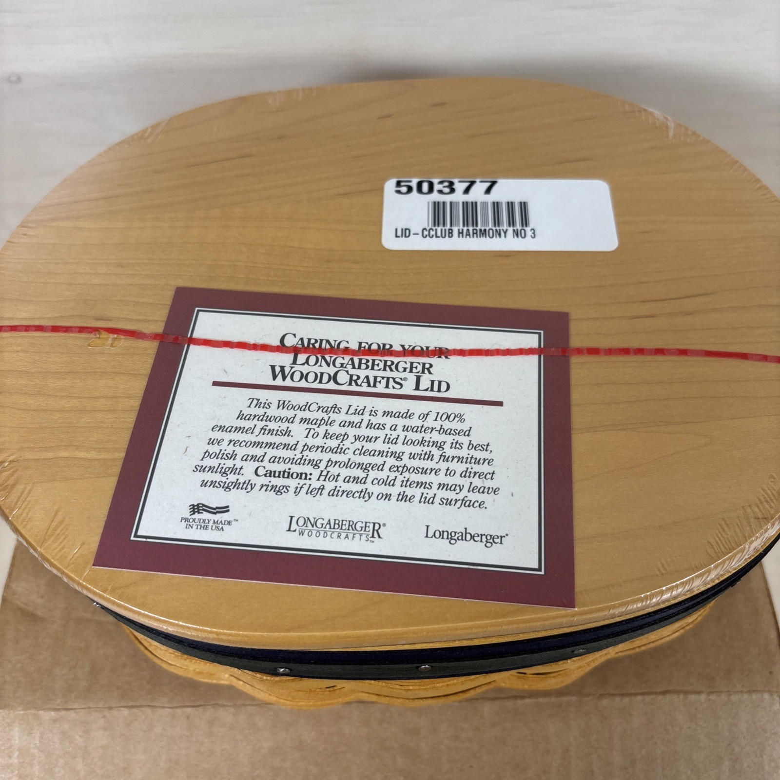 LONGABERGER 2002 Collectors Club Harmony Basket W/lid “No. 3” NEW in Box