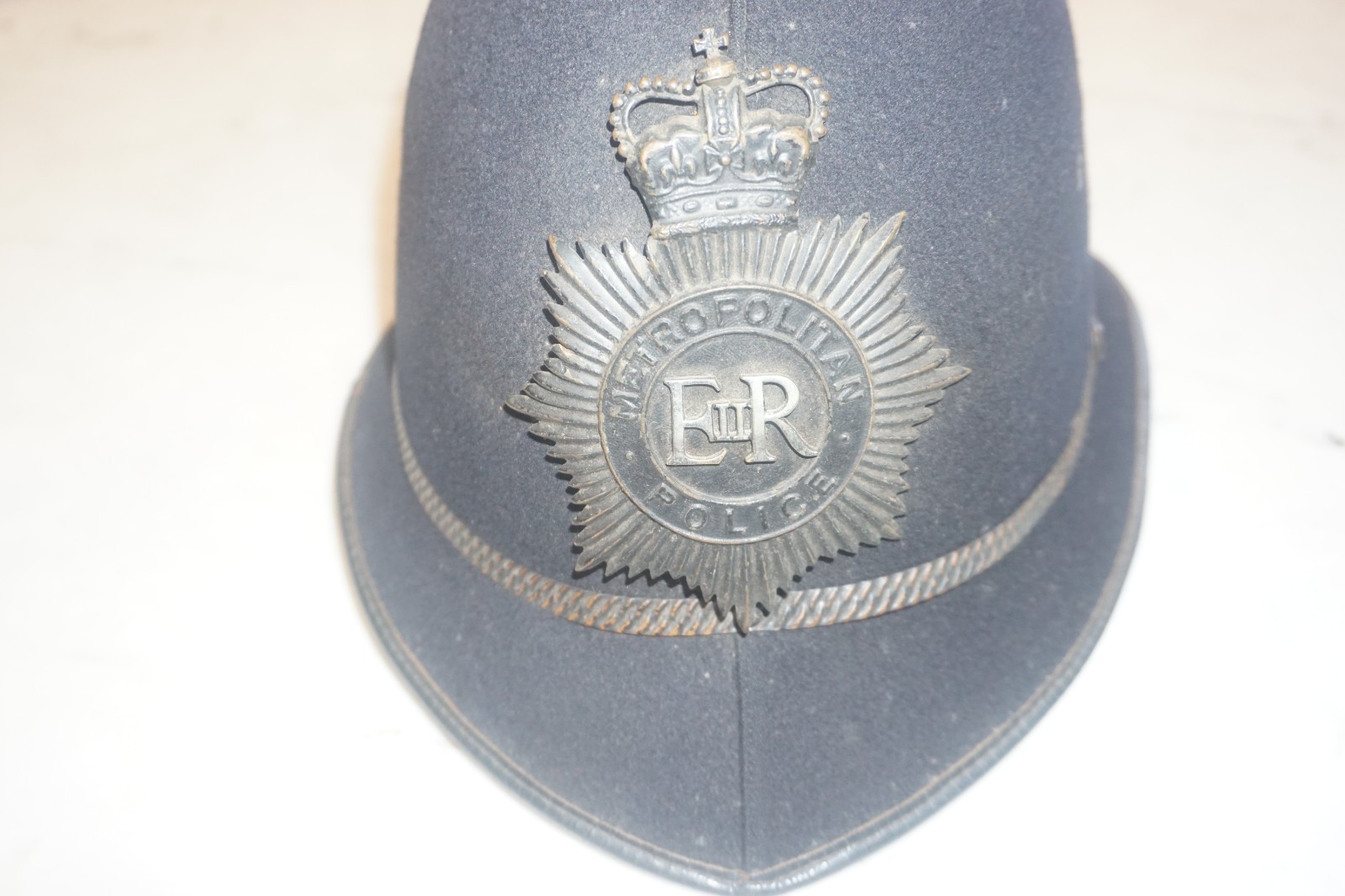 Vintage British Metropolitan Police EIIR Bobby Helmet