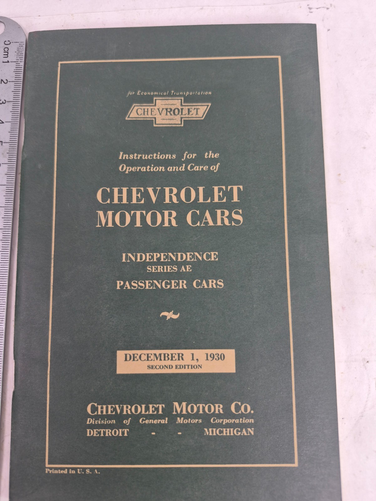 1931 Chevrolet Independence Series AE Owners Manual Dec 1930 2nd Edition