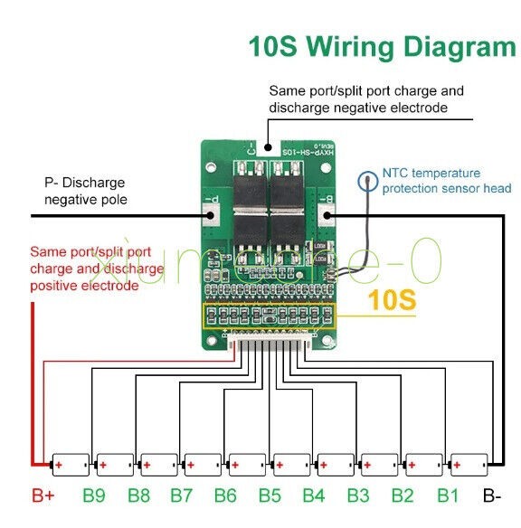 10S 15A 42V BMS Polymer Cell 18650 Lithium Battery Balance Protection Board