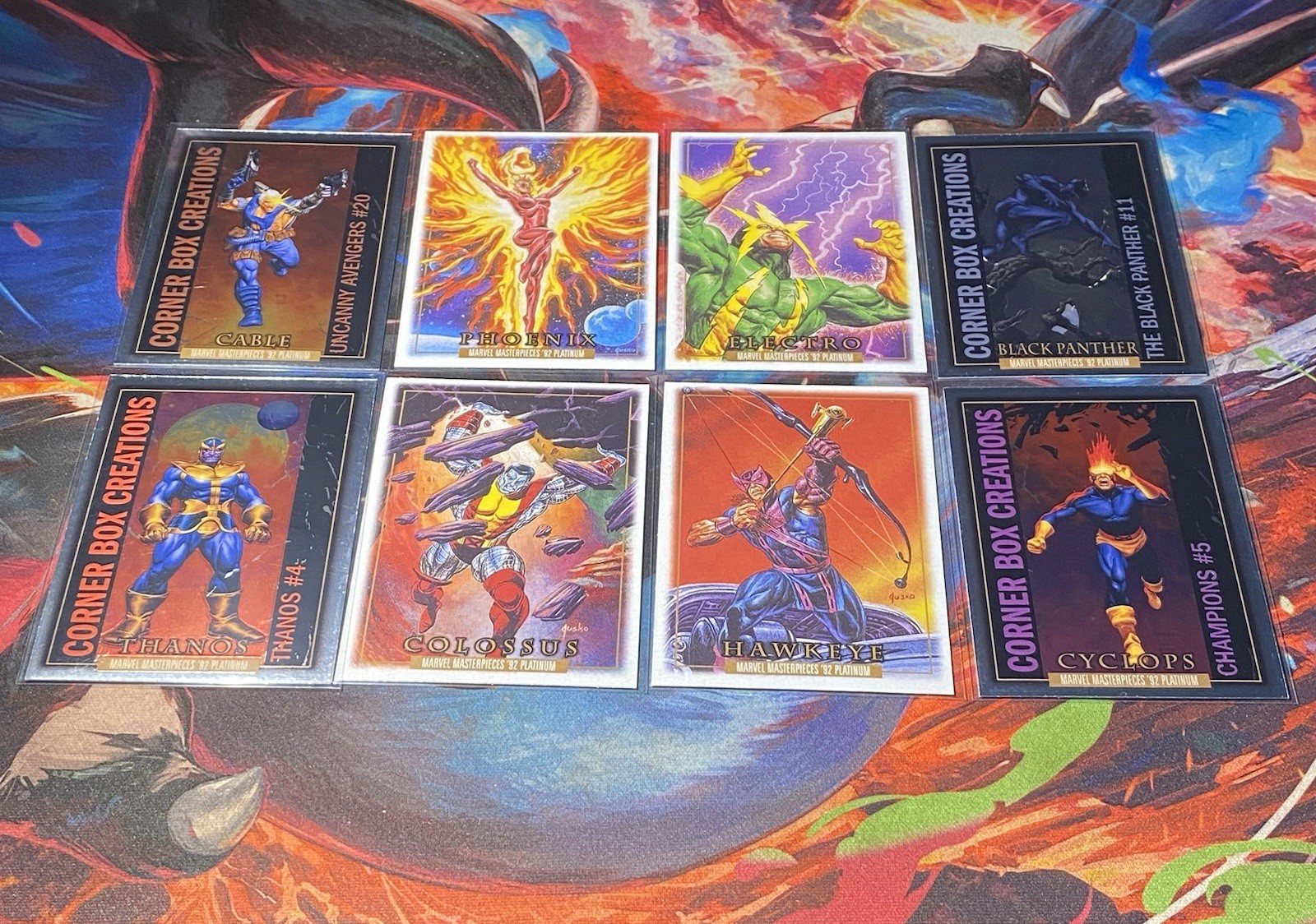 2024 Marvel Masterpieces ‘92 Platinum Leather & Corner Box Creations Card Lot