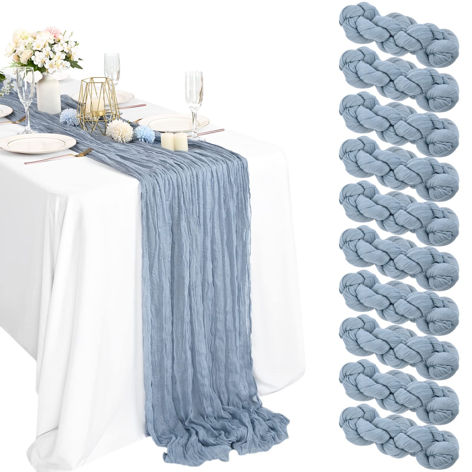Lykoow 10 Pack Table Runners 10ft x 35\