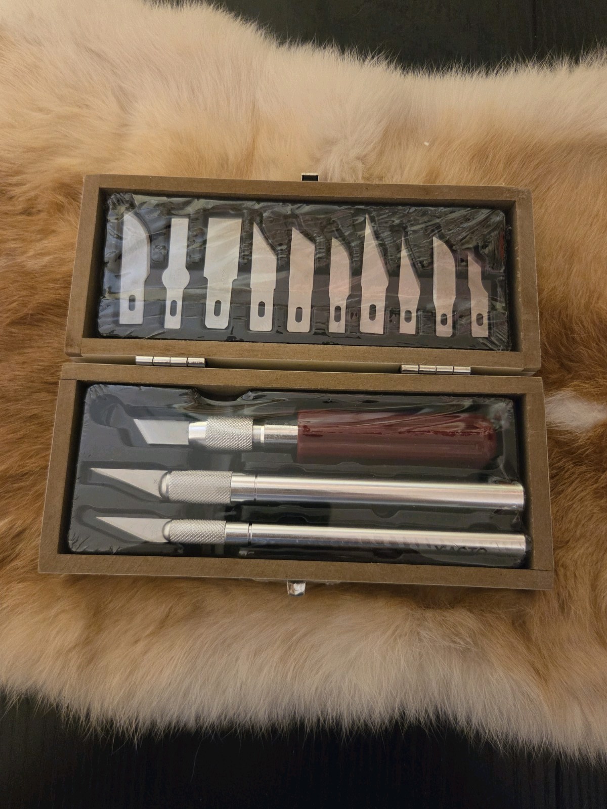 Vintage X-Acto Knife Set in Wooden Box - 13 Precision Blades - 1980