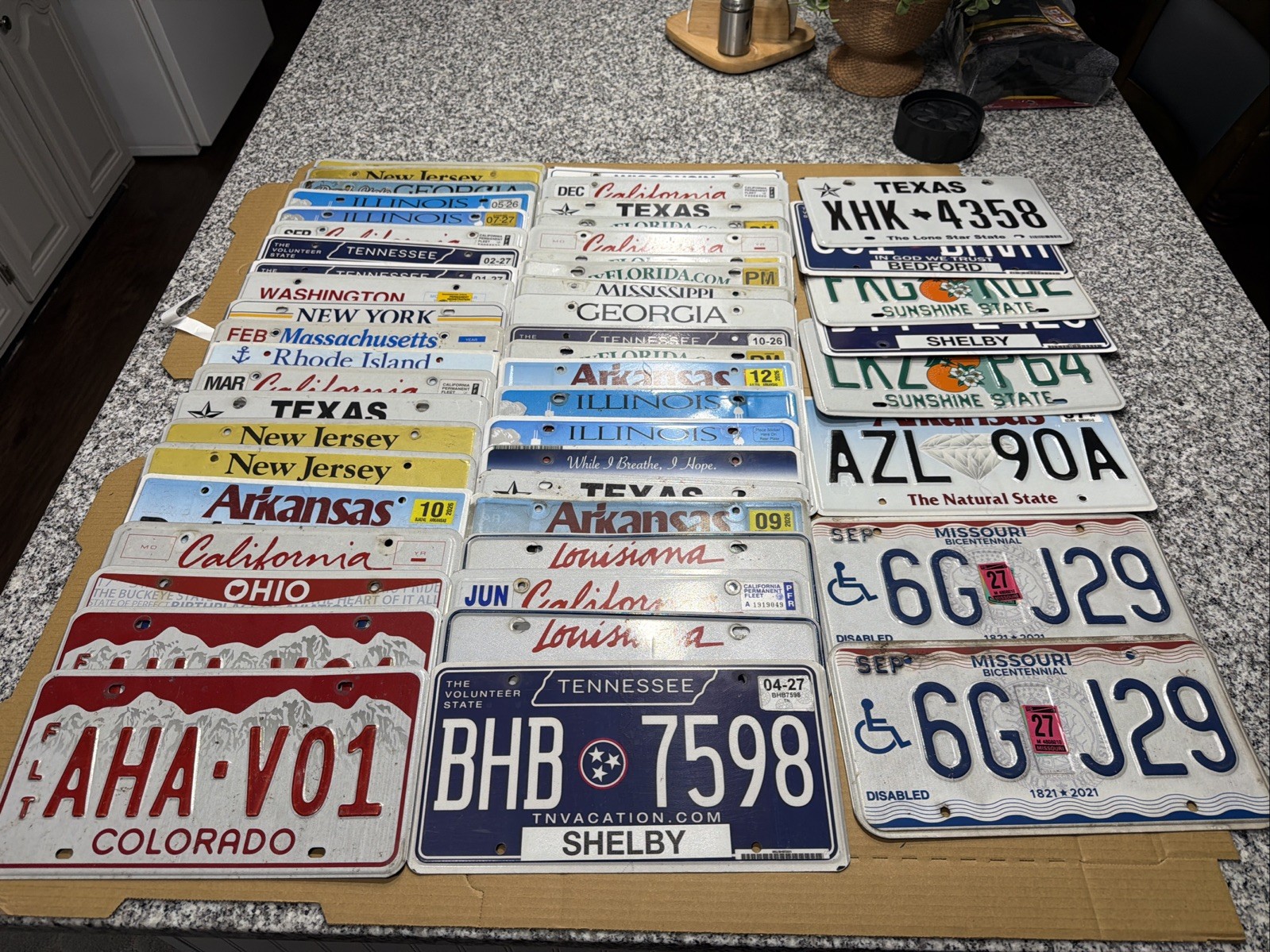 50 Used License Plates Mixed USA States Bulk Lot Crafts Garage Decor Art Tags