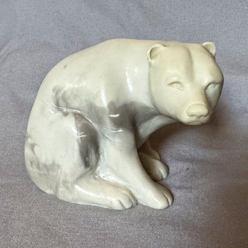 Vintage Pearlite Marblecraft Canada Bear Figurine Marble Stone Wildlife Decor