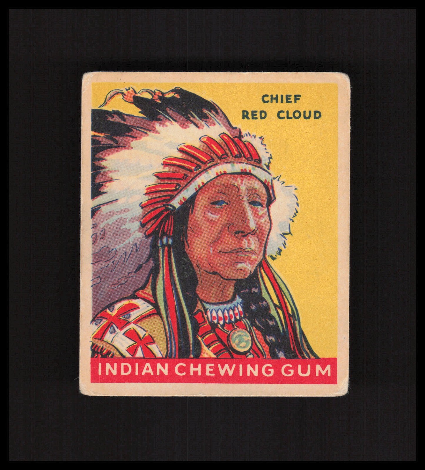 1947 Goudey (Original) Indian Gum (R773) #42 Chief Red Cloud Card Mohawks - VGEX