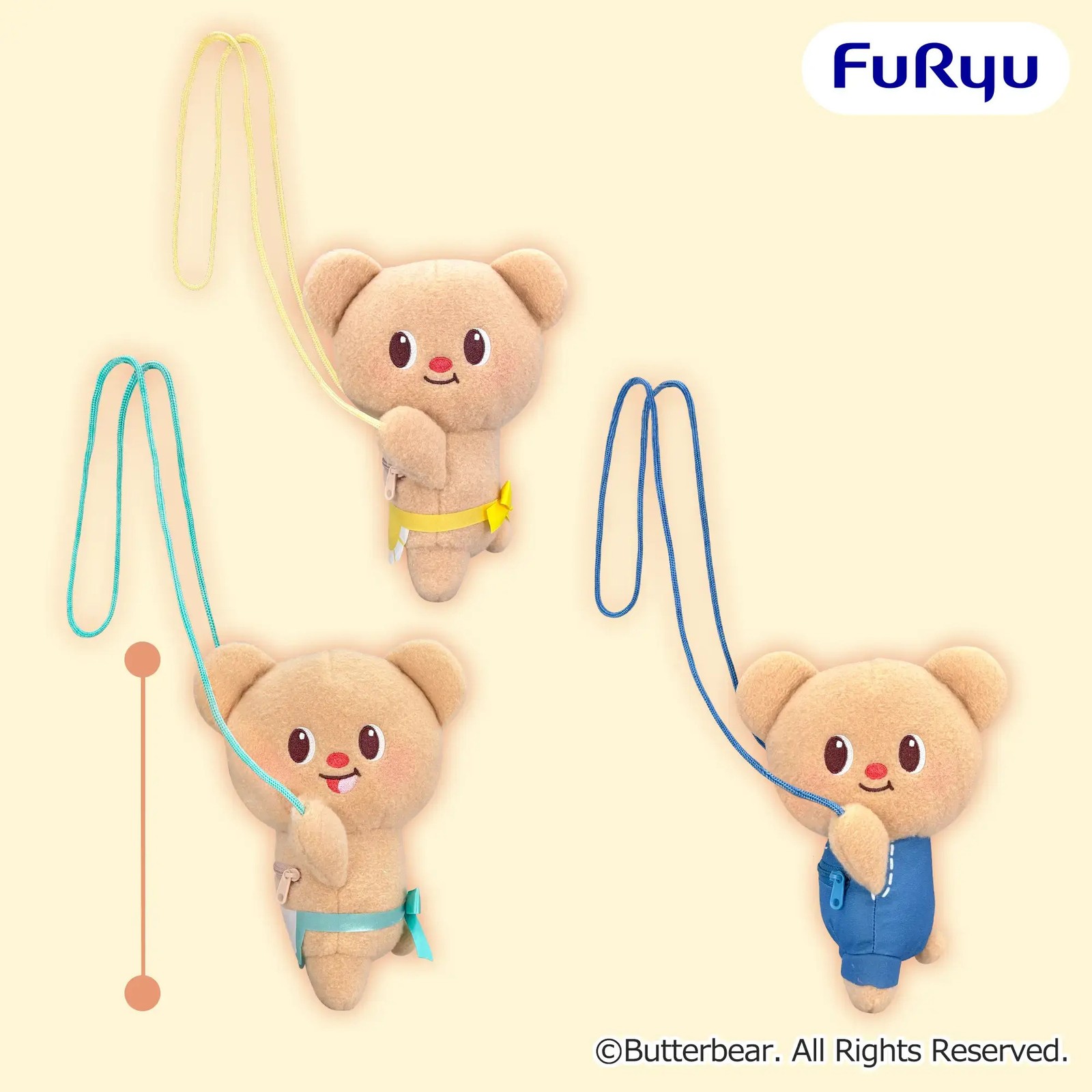 Butterbear Hug Pochette Complete Set of 3 FURYU Anime Prize PSL