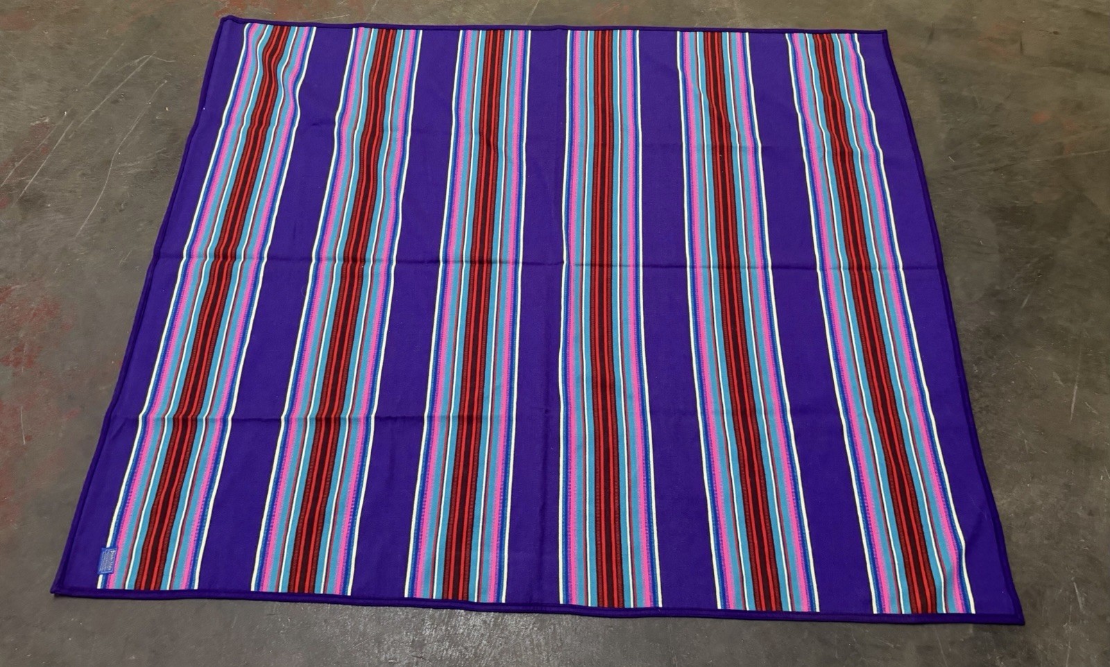 Vintage Pendleton Beaver State Serape Wool Blanket Purple 