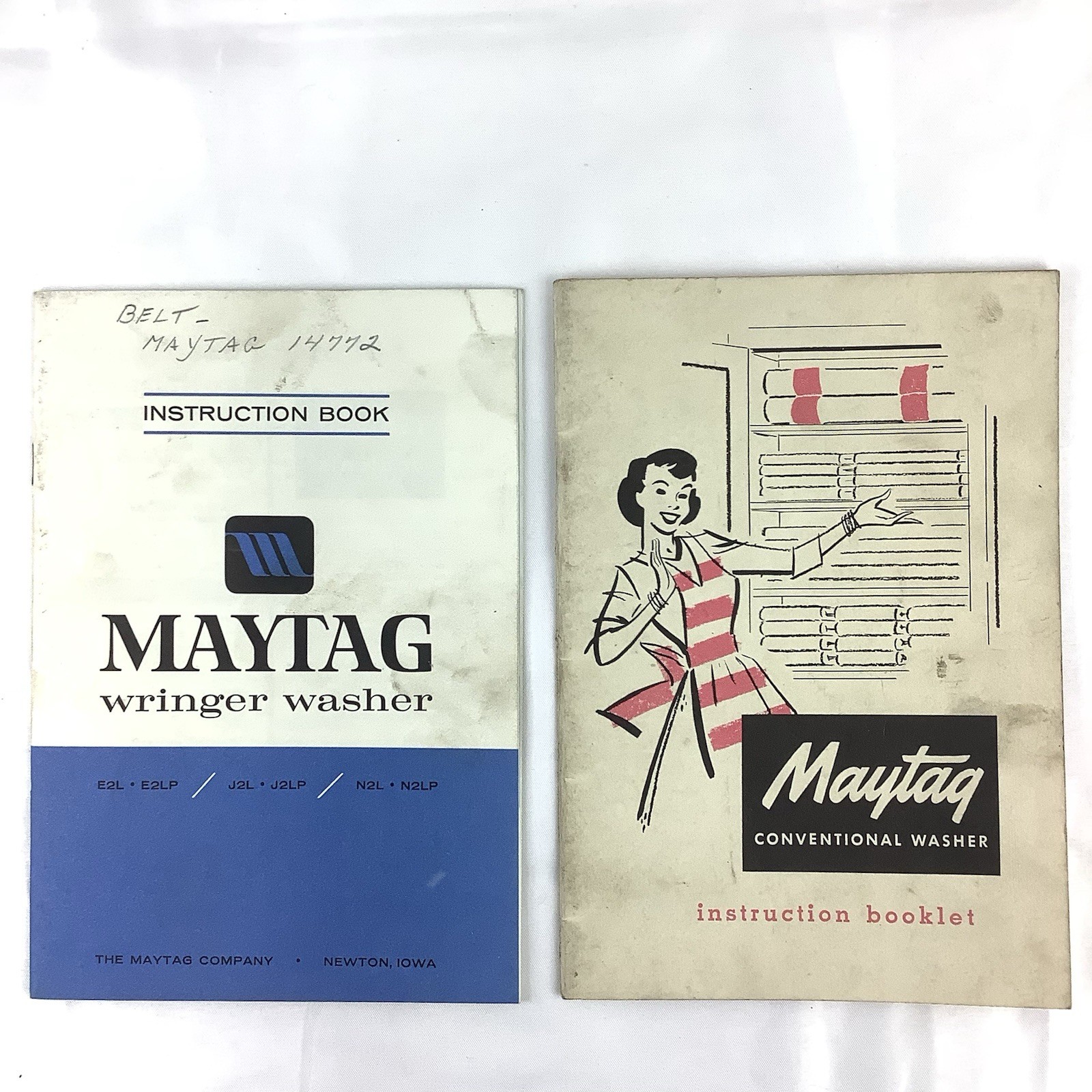 Maytag Conventional & Wringer Washer Instruction Booklets 1947 Vintage Manuals