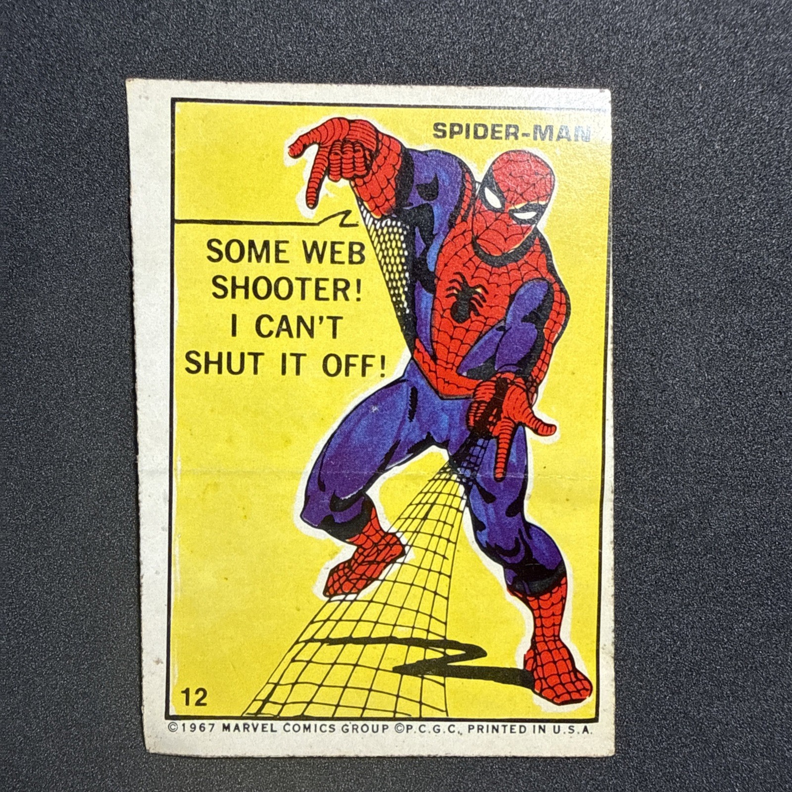 1967 PhilLY Marvel Comic Super Hero Sticker SPIDER-MAN  #12  EX