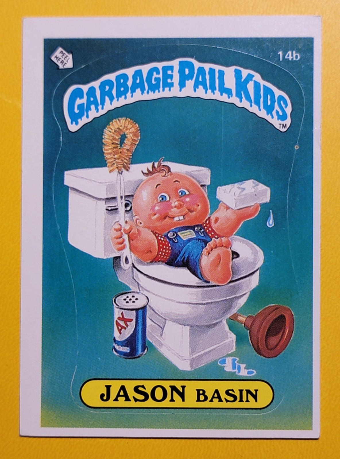 1985 Topps Garbage Pail Kids Matte Jason Basin 14b ** Original Series 1 USA GPK