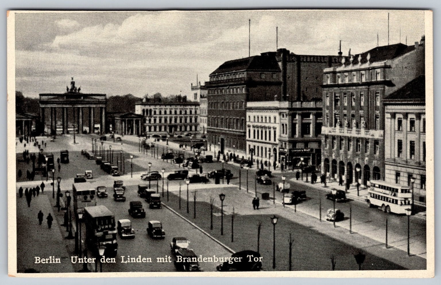 Berlin Unter den Linden Brandenburg Gate 1920s 1930s Germany F519