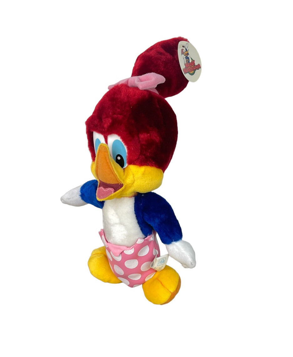 RARE Vintage 2001 Woody Woodpecker HTF Splint Woodpecker Stuffed Toy Plush NEW
