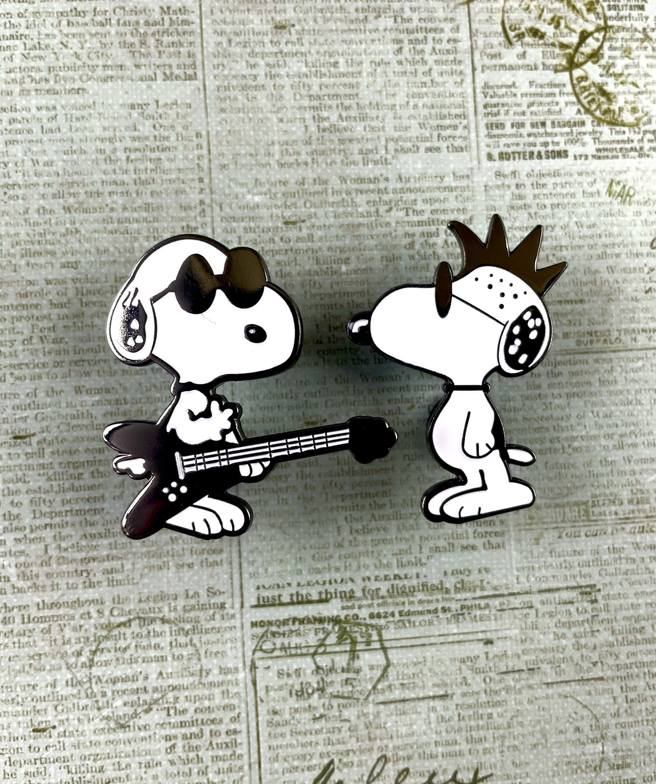 Snoopy Punk Rock 1.5 Inch Enamel Pin Set 