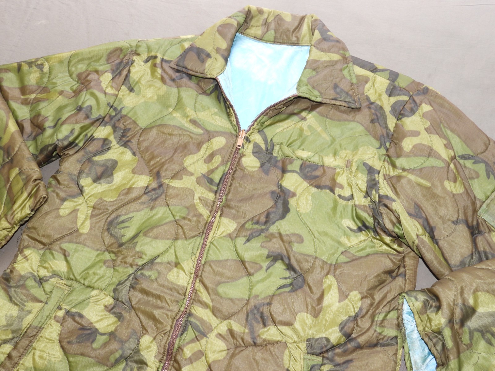 US Army USMC Marine Vietnam Custom ERDL Camo Poncho Liner Jacket Vtg Coat Rare