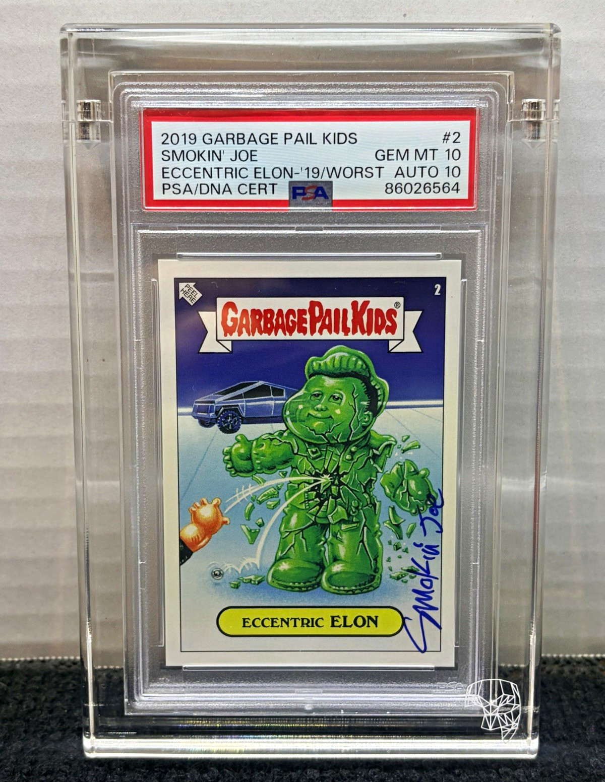 Topps 2019 Was The Worst GPK #2 Eccentric Elon Musk Auto PSA 10 Card & Auto Rare
