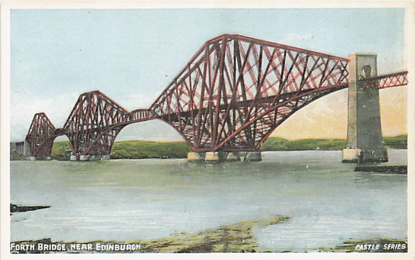 Postcard Scotland: Forth Bridge Near Edinburgh, Castle Series DB