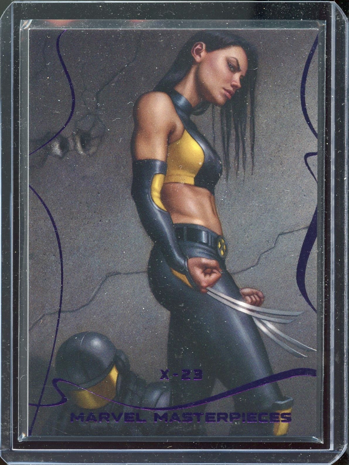 2022 Upper Deck Skybox Marvel Masterpieces X-23 Epic Purple Foil #121/199