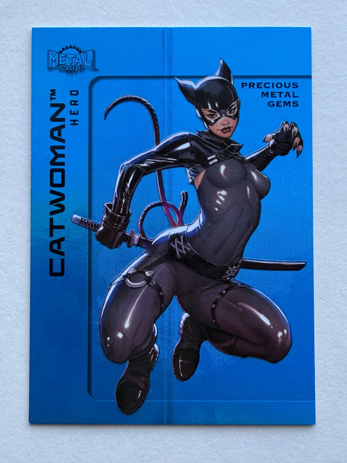 Catwoman 2025 Skybox Metal Universe Batman Blue Precious Metal Gems PMG # 2/50