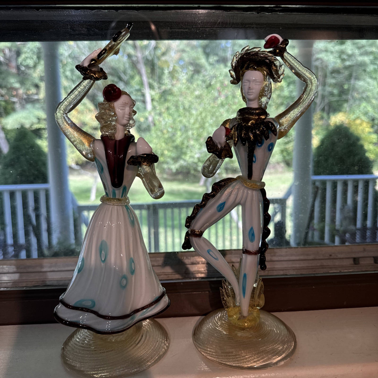 Vintage Murano Venetian Glass Flamenco Dancer Figurines Exquisite Master Crafted