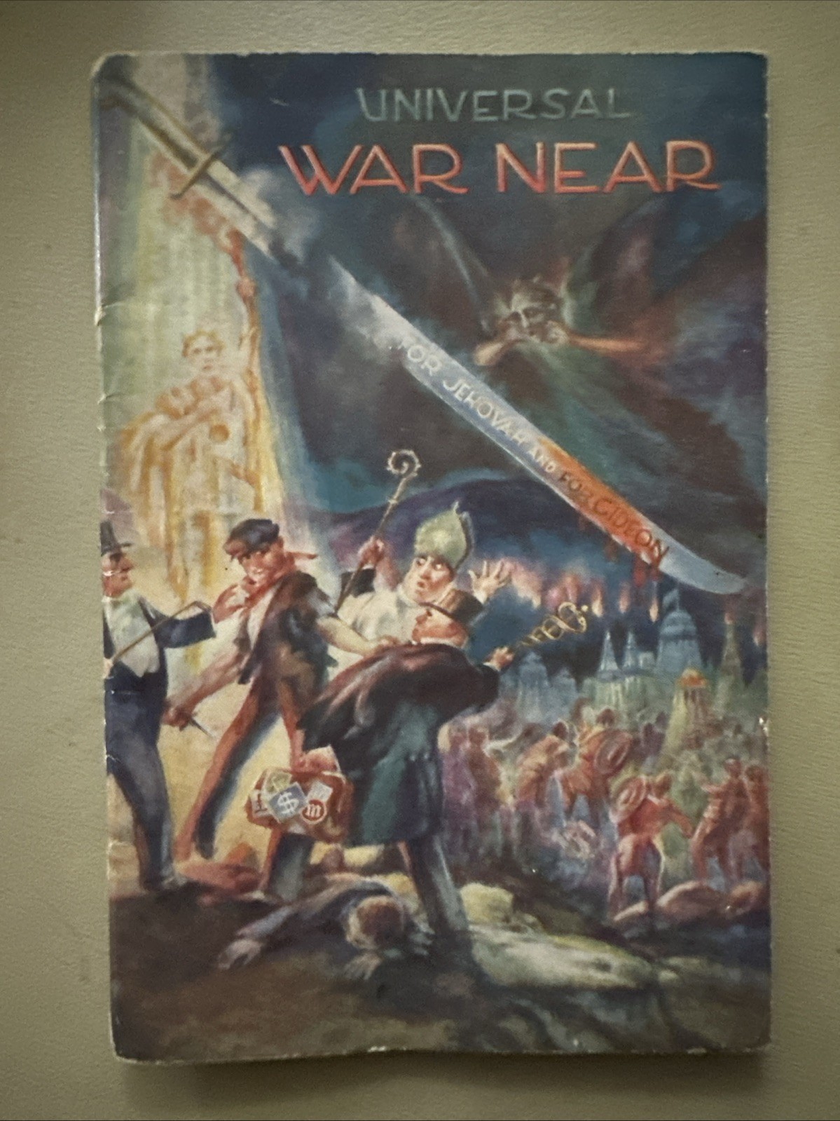 1935 Universal War Near Booklet JF Rutherford Watchtower Jehovah Gideon Original