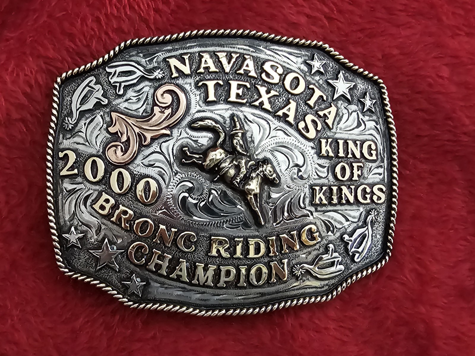 Rodeo X~Treme Bronc Rider☆Rare☆2000☆CHAMPION TROPHY BUCKLE☆Navasoto Texas☆651