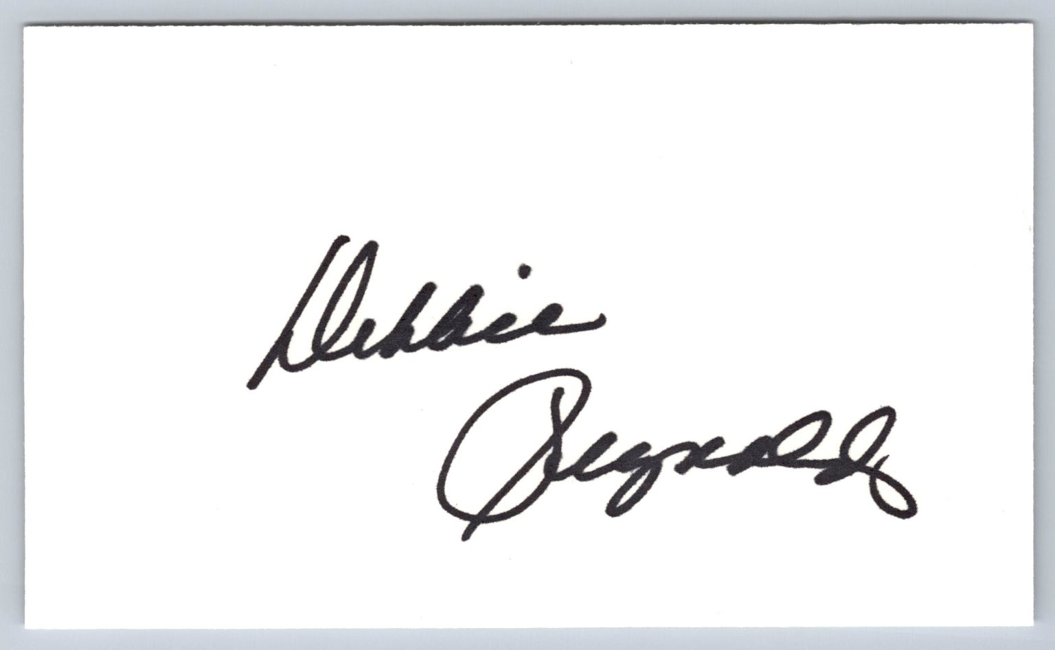 Debbie Reynolds Autograph Signed Card Actress Singer Hollywood Legend