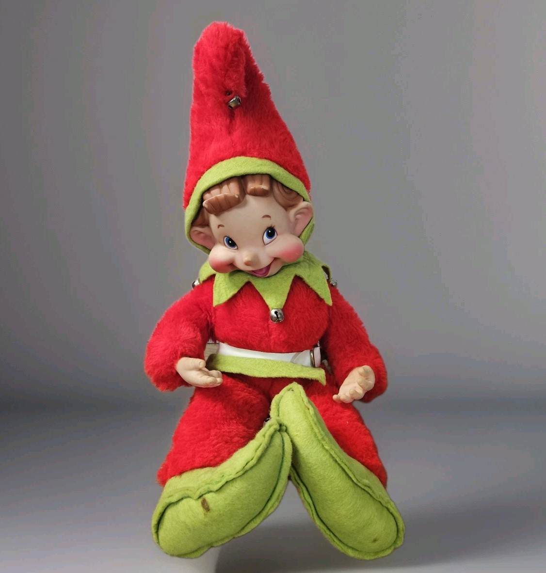 Vtg Rushton Elf Jester Plush Rubber Face Doll 20\