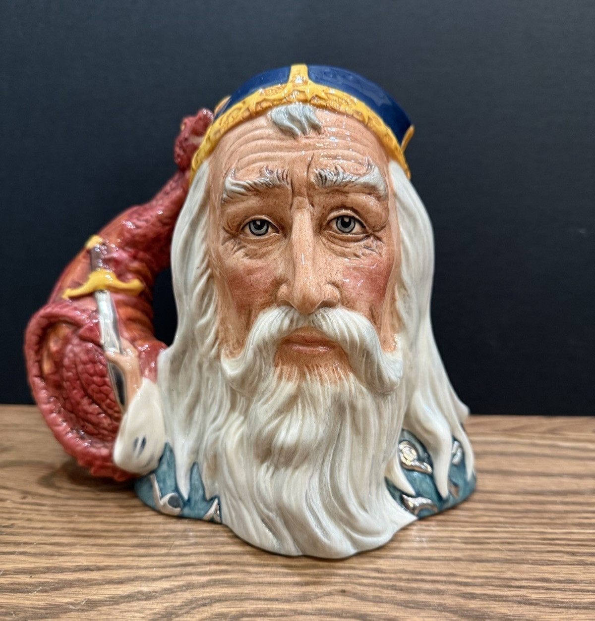 ROYAL DOULTON \'MERLIN\' LARGE CHARACTER JUG D7117 1998 LTD. TO 1,500 - RARE