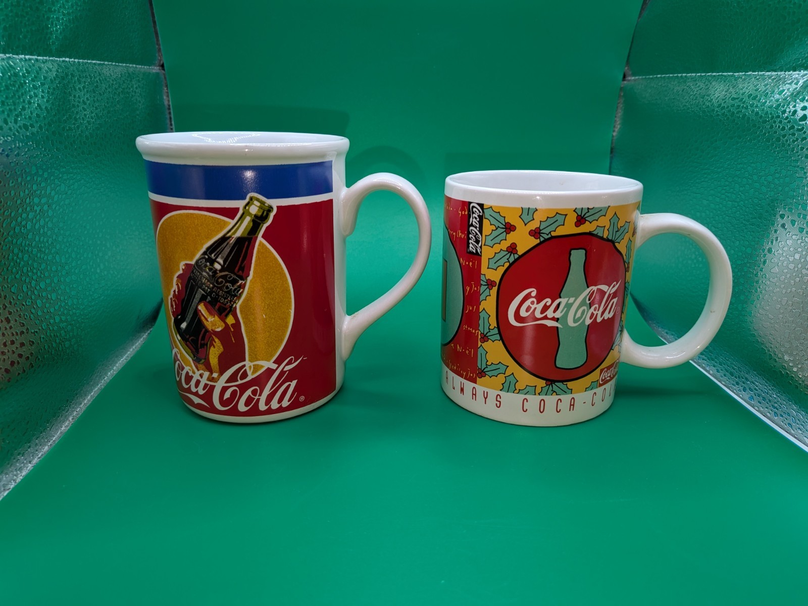 2 Vintage Ceramic Coca-Cola Drinking Mugs.