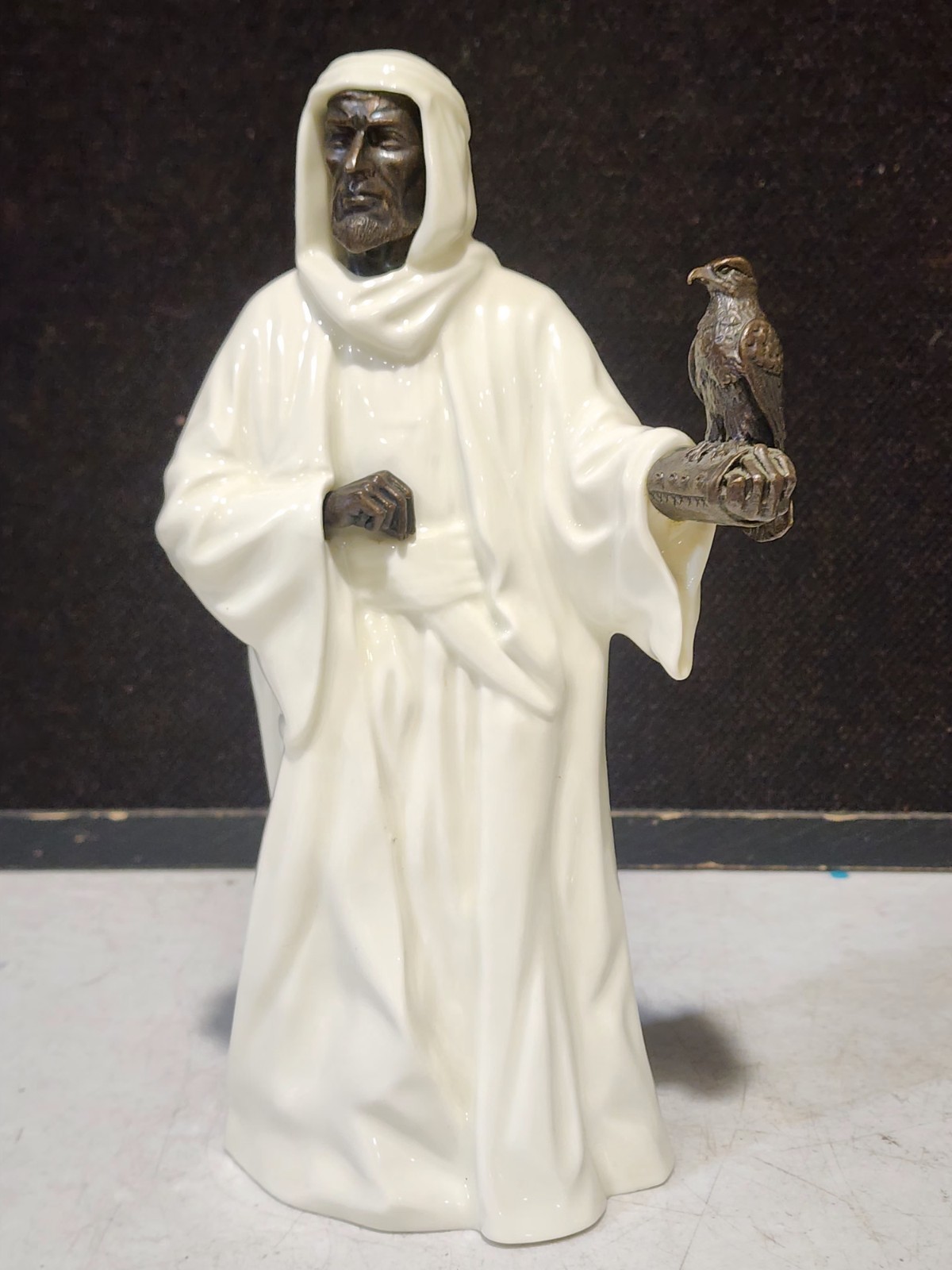 1978 Minton THE SHEIKH Bone China & Bronze Falconer 10
