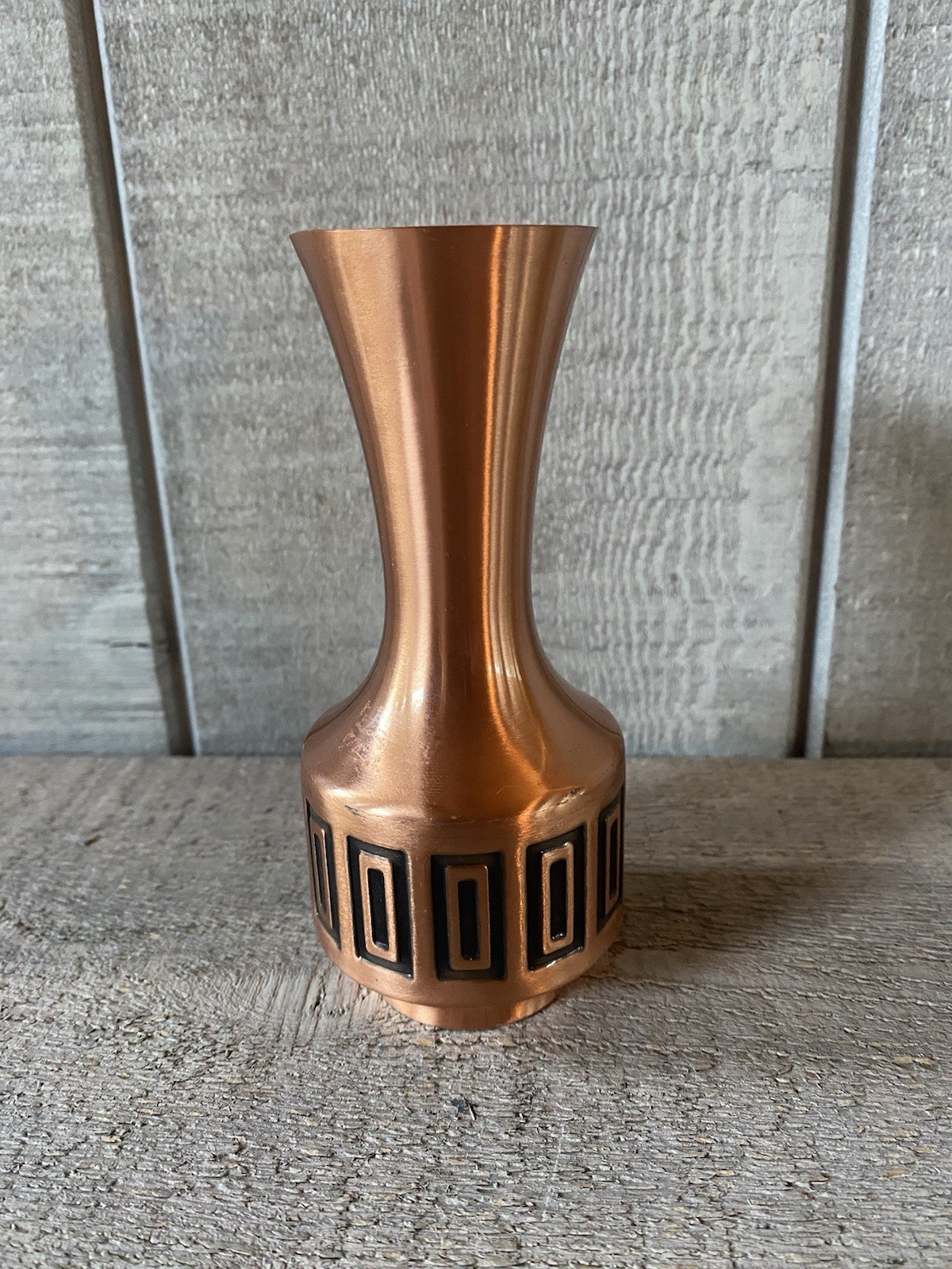 Vintage Mid Century Modern Copper Bud Vase Massif Kupfer Germany 5.5” Tall